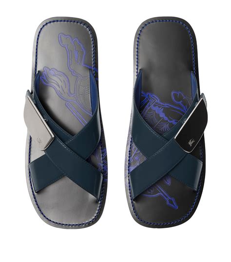 burberry leather shield slides.